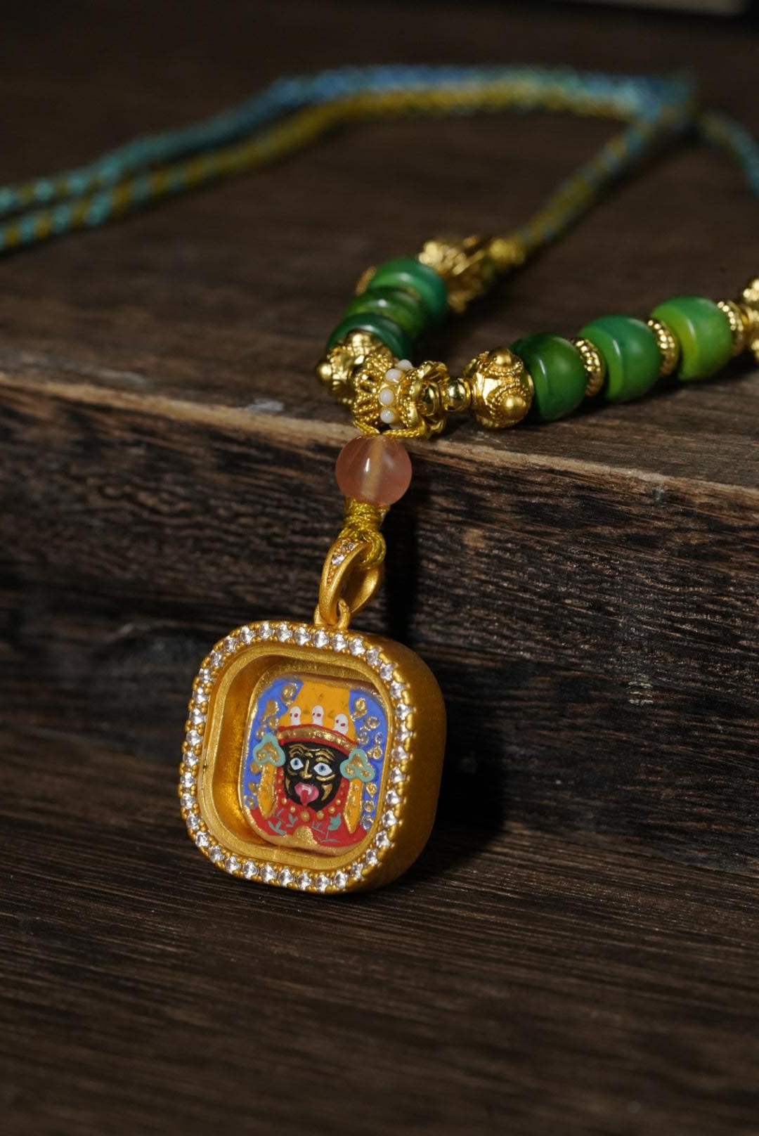 【扎基福坠】 藏式扎基拉姆小擦擦佛项链 大师手绘开光 手工编织国风挂件绳 国潮民族风吊坠