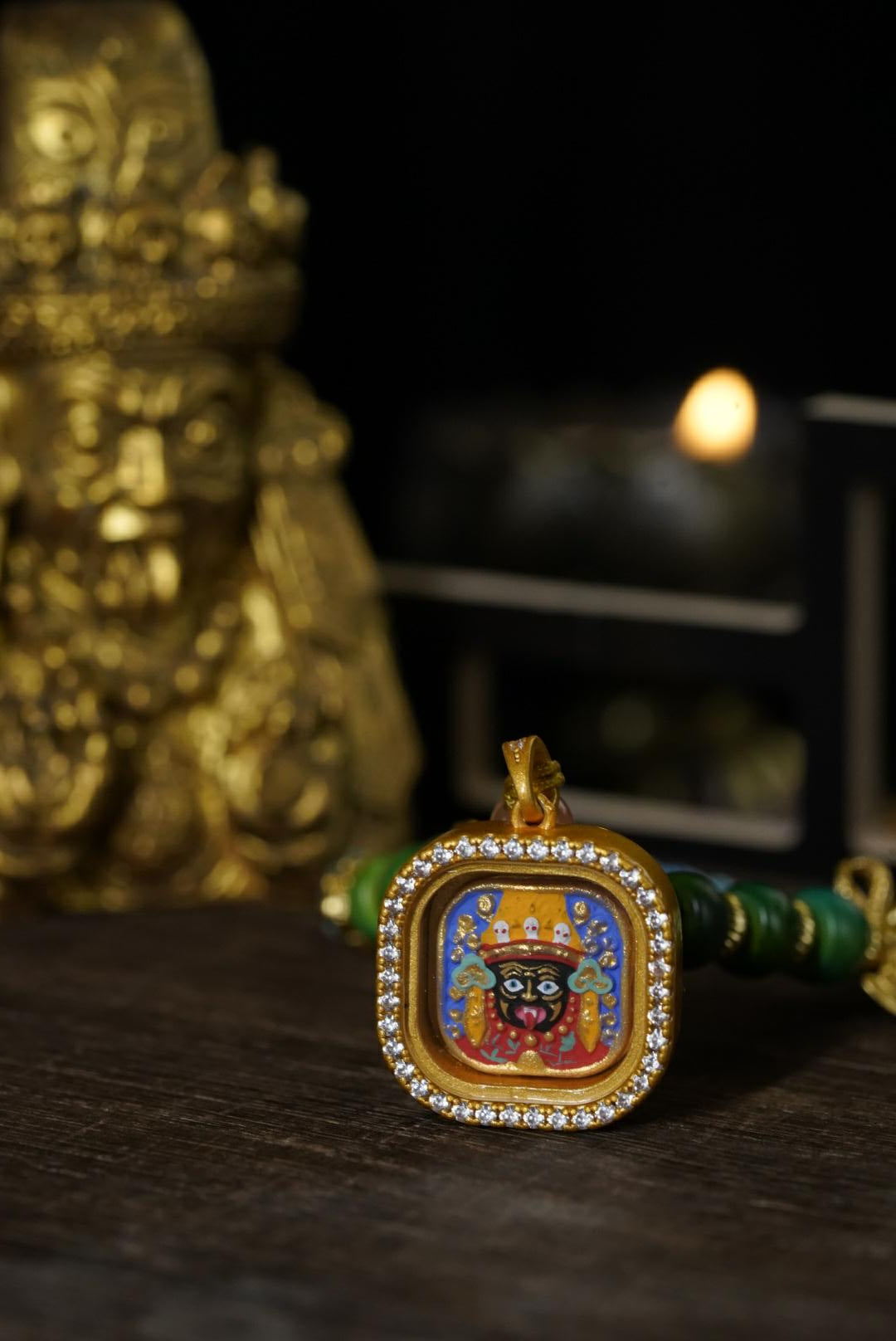 【扎基福坠】 藏式扎基拉姆小擦擦佛项链 大师手绘开光 手工编织国风挂件绳 国潮民族风吊坠