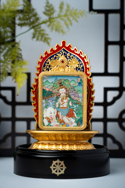 【普贤菩萨唐卡合集】华严三圣 大师手绘开光 普贤菩萨唐卡护法吊坠