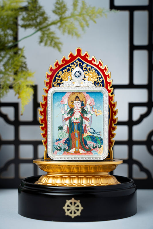 【光明天护·隐遁消灾】三界隐护圣尊 大师手绘开光 摩利支天唐卡护身吊坠